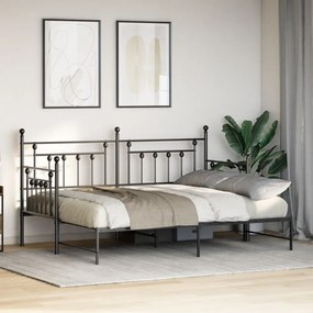 Kihúzható ágykeret fekete 80x200 cm acél