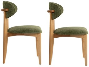 Lionte Green and Light Oak étkezőszék szett, 2 db