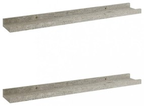 2 db betonszürke fali polc 60 x 9 x 3 cm
