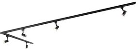 Modern fekete sínrendszer 5 spotlámpával, 1 fázisú - Jeany