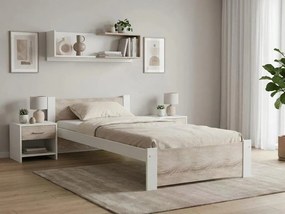 Ágy IKAROS 80 x 200 cm, fehér/sonoma tölgy Matrac: Matrace Sommera 18 cm, Ágyrács: Ágyrács nélkül