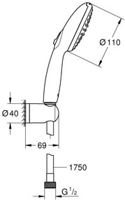 GROHE 27950001 - VITALIO START 110 zuhanyszett, fényes króm