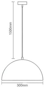 Csillár zsinóron 1xE27/60W/230V átm. 30 cm fehér