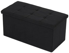 Tárolós Puff, Fekete Szövet. TAB-462 BK2