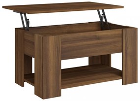 barna tölgy színű szerelt fa dohányzóasztal 79 x 49 x 41 cm