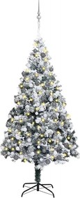 vidaXL Mű karácsonyfa 300 LED-del Fehér 180 cm PVC és Acél és Műanyag