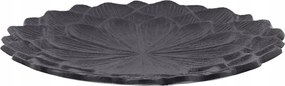 Gyönyörű Tálca Patera Fém Kerek Glamour Mintás Fekete 15x15cm
