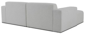 Fehér buklé sarokkanapé (bal oldali) Roxy – Scandic