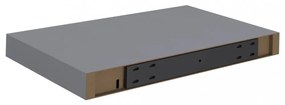 2 db szürke MDF lebegő fali polc 40 x 23 x 3,8 cm