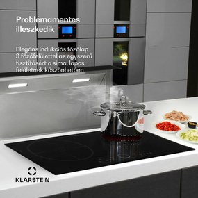 Klarstein Delicatessa 80, beépített főzőlap, 7400 W, 3 zóna, üvegkerámia