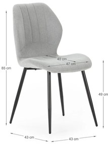 Világosszürke étkezőszék szett 4 db-os Milu – Marckeric