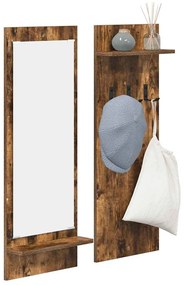 Fali Kabáthorog polcokkal Füstölt tölgy 70 x 10 x 90 cm Faanyag
