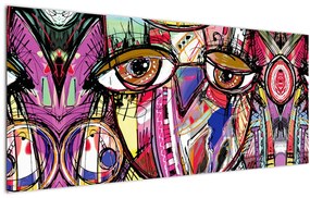 Kép - utca, művészet - bagoly (120x50 cm)