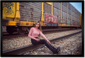 Poszterek keretben 60x40 Vasút Vonatok Sínek