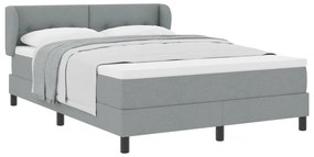 Boxspring Ágy Matrac Kivilágított Szürke 140x200 cm Szövet