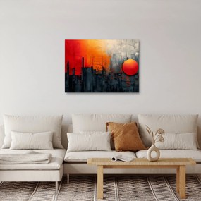 Kép - Absztrakt festmény a városról (70x50 cm)