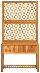 vidaXL tömör akácfa rácsos ültetőláda polccal 100 x 32 x 185 cm