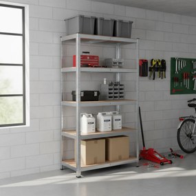 HEAVY nagy teherbírású polc, max. 875kg, 90x40x180cm, ezüst Jurhan