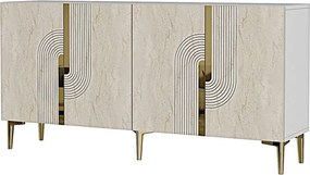 Meyra 180 - White, Travertine, Gold