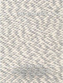 Világosszürke-krémszínű kézi szövésű gyapjú szőnyeg 140x200 cm Lyon Beans – Elle Decoration