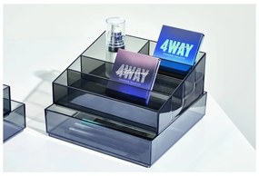 Matt fekete újrahasznosított műanyag fürdőszobai rendszerező kozmetikumokhoz Nail Station – iDesign