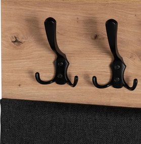 PRATO fali előszobafogas 80 cm, artisan tölgy/grafit színben