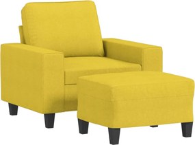 vidaXL világossárga szövet kanapéfotel lábtartóval 60 cm