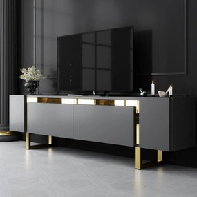 TV szekrény Yildiz - Anthracite, Gold