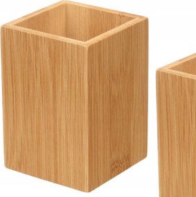 Fogkefe Bögre Fogkrém Bambusz Tartály Szögletes Fürdőszoba