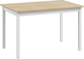 HOMCOM Étkezőasztal, Konyhai Asztal, Tömörfa Szerkezet, 4 Személyes, Vintage Dizájn, 120cm, Natúr és Fehér | Aosom