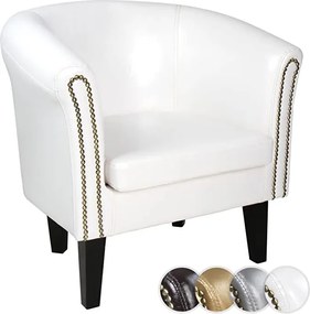 MIADOMODO Fotel Chesterfield 70 x 71 x 58 cm fehér