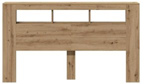 kézműves tölgyszínű szerelt fa LED-es fejtámla 180x18,5x103,5cm