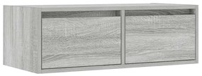 TV-szekrény LED-es világítással szürke sonoma 75x35,5x25 cm