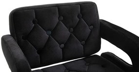 HR8403N Fekete modern velúr szék arany lábbal