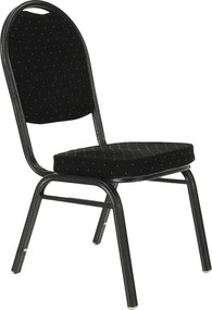 Szék, egymásba rakható, szövet fekete/szürke keret, JEFF 2 NEW