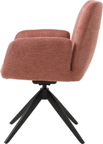 Rózsaszín kárpitozott karfás étkezőfotel Roxana – Unique Furniture