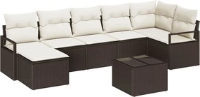vidaXL Kanapé Szett 8 pcs Barna polirattan