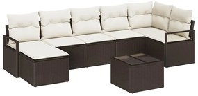 vidaXL Kanapé Szett 8 pcs Barna polirattan