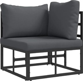 vidaXL Kültéri Bútor Fekete és Antracit 71,5 x 71,5 x 71 cm Fém