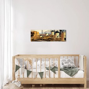 Kép - Szélmalmok (órával) (90x30 cm)