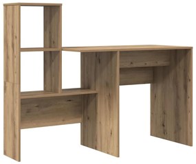 Asztal polcokkal kézműves tölgy 131.5 x 50 x 106.5 cm Faanyag