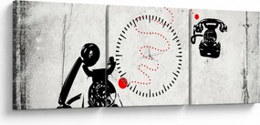 Kép - Telefon rajza Banksy stílusában (órával) (90x30 cm)