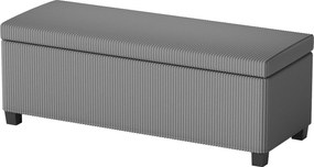 HOMCOM 84 l kordbársony tárolópuff fedéllel, szürke — 112 x 42 x 40 cm | Aosom