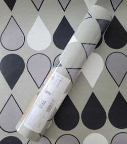 Csepp tapéta, 3D hatás, csillogó elemek, 94023-1