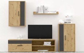 Benson 4 részes nappali szett kézműves tölgy, fekete