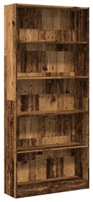antik fa színű szerelt fa könyvespolc 80 x 24 x 176 cm