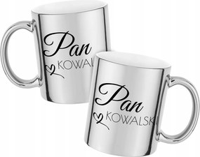 Nyomott mintás bögre Az Ön Neve Ezüst Metál Kreátor