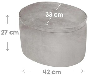 Világosszürke bársony gyerek puff Lil Sofa – Roba