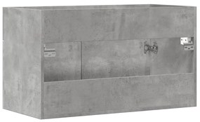 betonszürke szerelt fa fürdőszobai mosdószekrény 90x38,5x46 cm