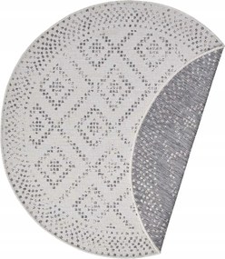 Szürke kerek szőnyeg,lapos,zsinóros 160cm